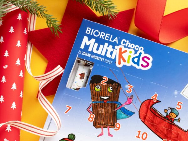 Biorela<sup>®</sup> Choco Multi Kids 20+4 prutića gratis u neodoljivom adventskom pakiranju